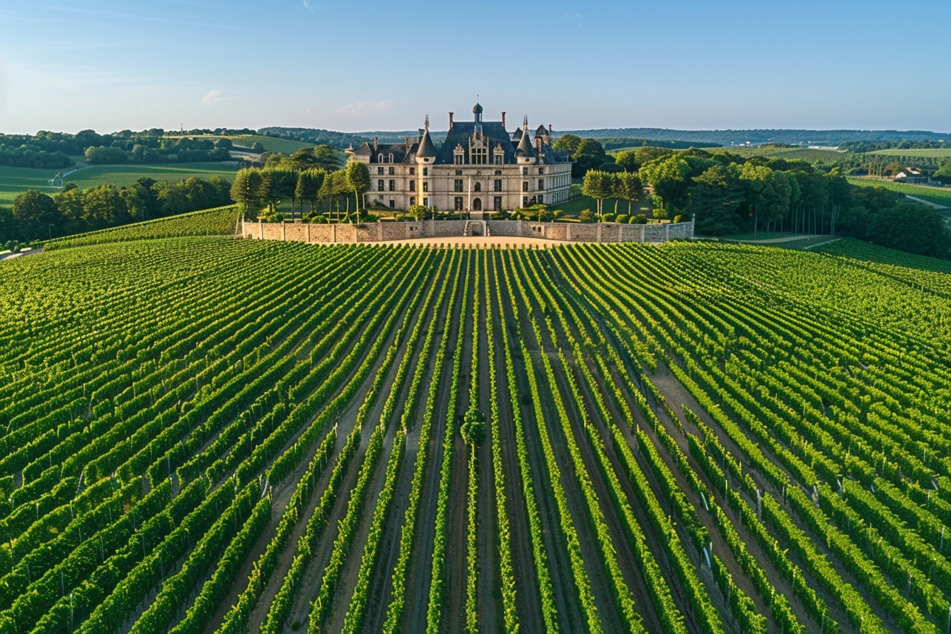 Vignoble luxuriant à Bordeaux, symbole d'investissement immobilier rentable dans le patrimoine viticole.